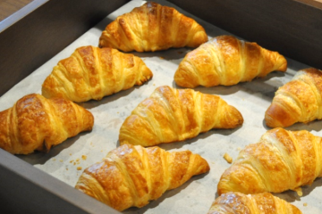 Croissants and open sandwiches